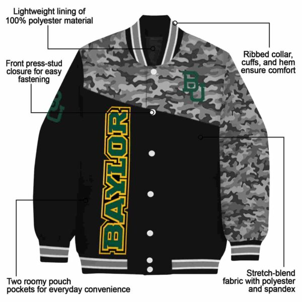 baylor bears camo patchwork black jacket new arrival jacketwow