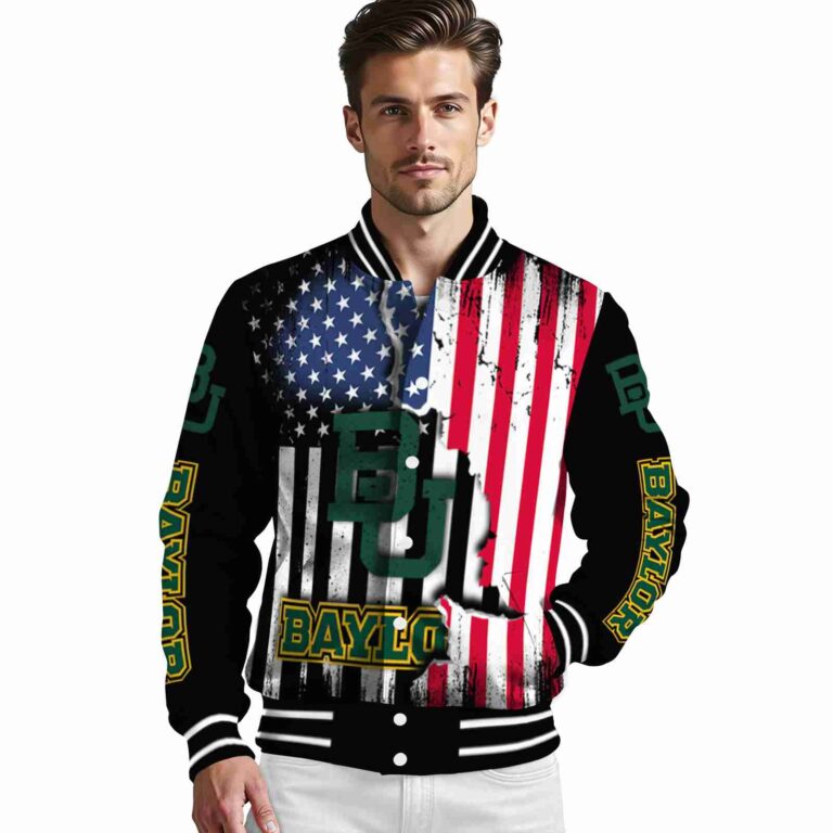 baylor bears patriotic theme black jacket high quality jacketwow
