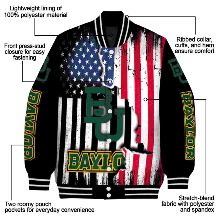 baylor bears patriotic theme black jacket new arrival jacketwow