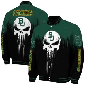 baylor bears punisher skull green black white jacket fashion forward jacketwow