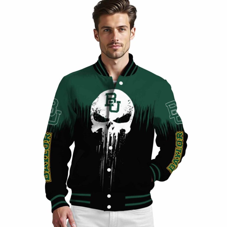 baylor bears punisher skull green black white jacket high quality jacketwow
