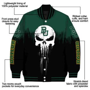 baylor bears punisher skull green black white jacket new arrival jacketwow