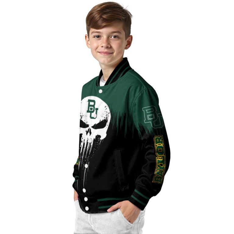 baylor bears punisher skull green black white jacket trendy jacketwow