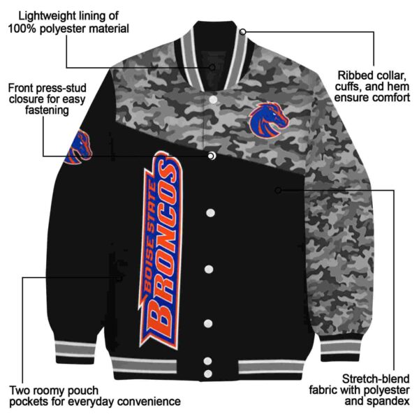 boise state broncos camo patchwork black jacket new arrival jacketwow