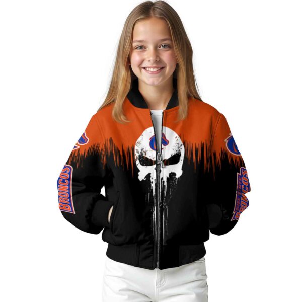 boise state broncos punisher skull orange black white jacket top rated jacketwow
