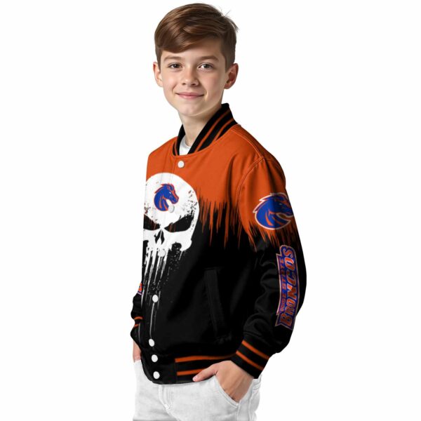 boise state broncos punisher skull orange black white jacket trendy jacketwow