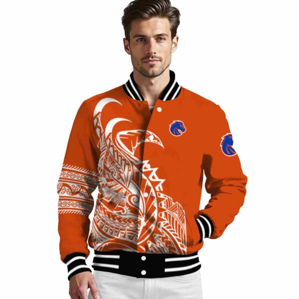 boise state broncos tribal art orange white black jacket high quality jacketwow