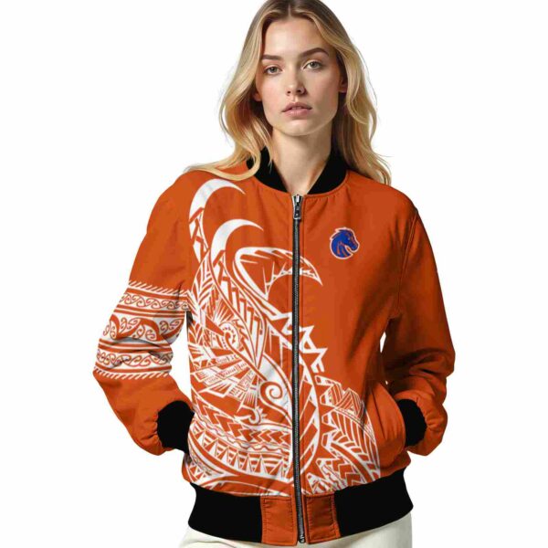 boise state broncos tribal art orange white black jacket latest model jacketwow