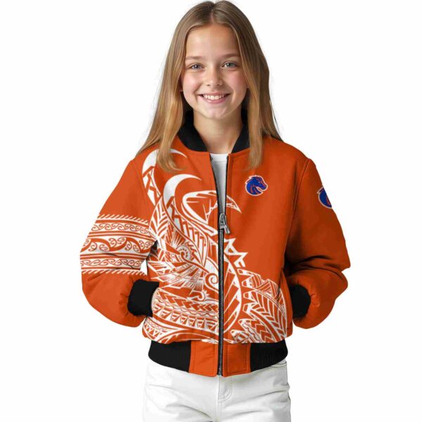 boise state broncos tribal art orange white black jacket top rated jacketwow