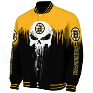 boston bruins punisher skull gold black white jacket best selling jacketwow