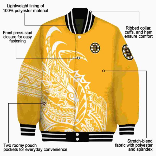 boston bruins tribal art gold white black jacket new arrival jacketwow