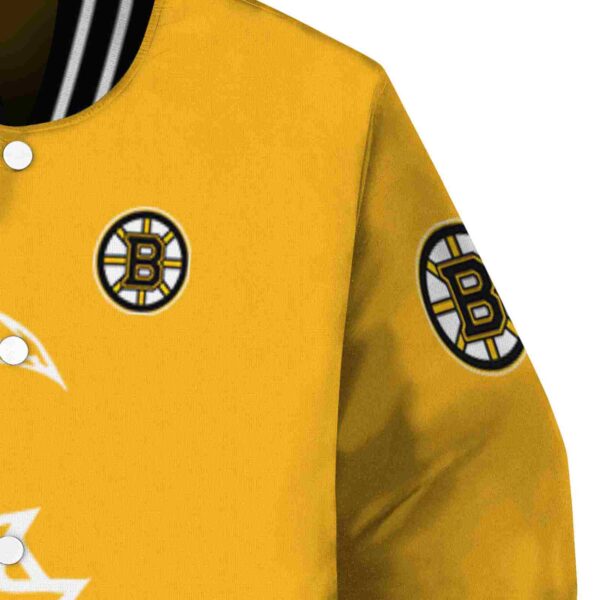 boston bruins tribal art gold white black jacket premium grade jacketwow
