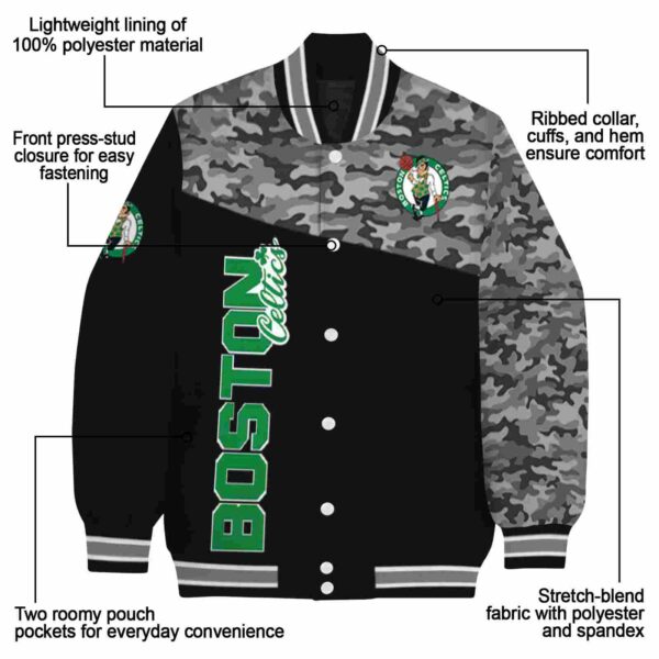 boston celtics camo patchwork black jacket new arrival jacketwow