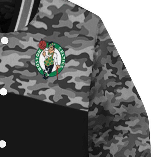 boston celtics camo patchwork black jacket premium grade jacketwow