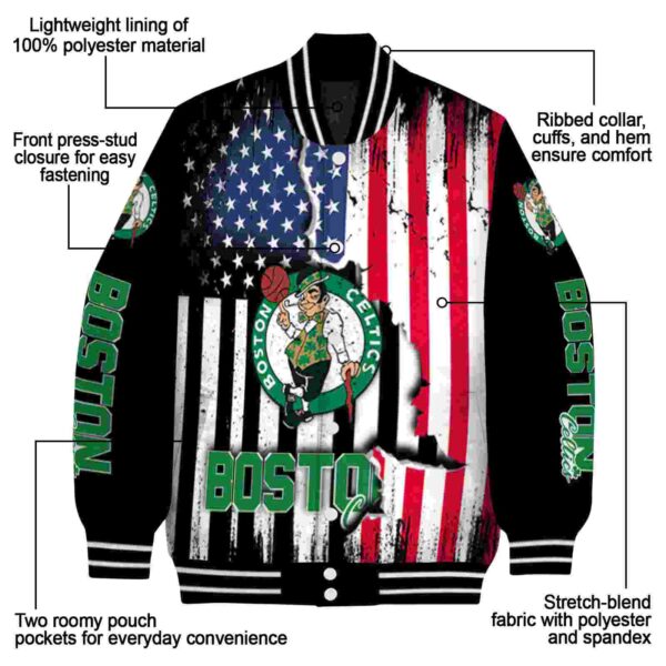 boston celtics patriotic theme black jacket new arrival jacketwow