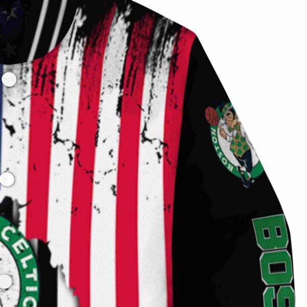 boston celtics patriotic theme black jacket premium grade jacketwow