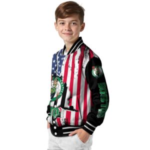 boston celtics patriotic theme black jacket trendy jacketwow