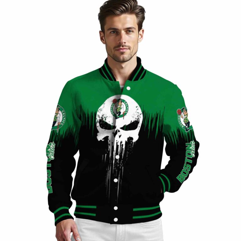 boston celtics punisher skull green black white jacket high quality jacketwow
