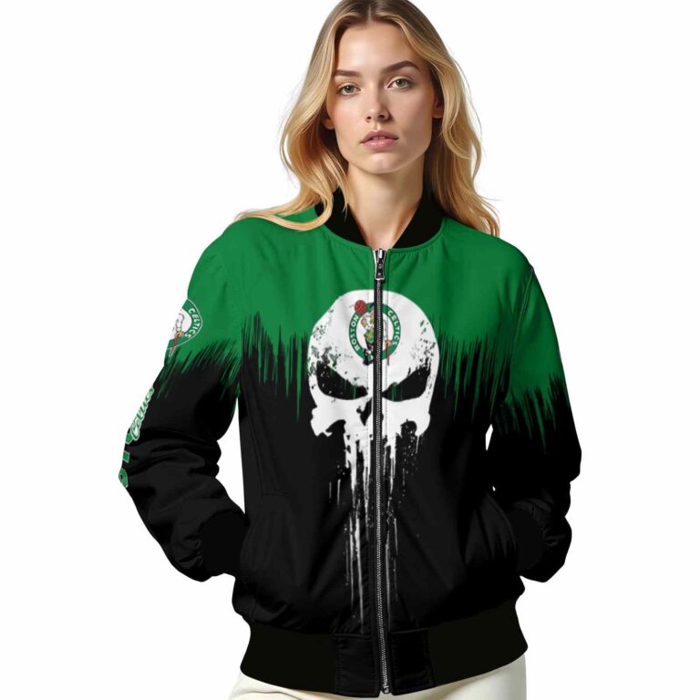 boston celtics punisher skull green black white jacket latest model jacketwow