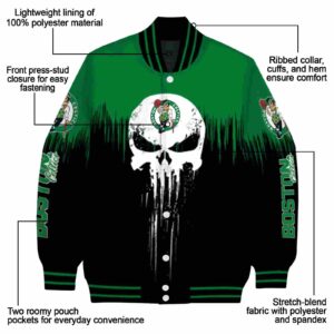 boston celtics punisher skull green black white jacket new arrival jacketwow