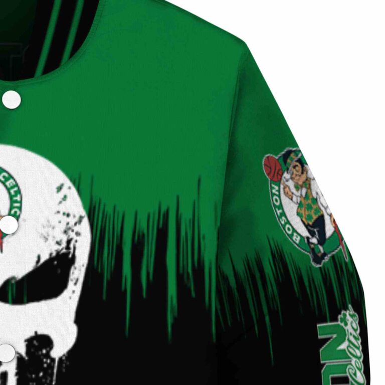 boston celtics punisher skull green black white jacket premium grade jacketwow