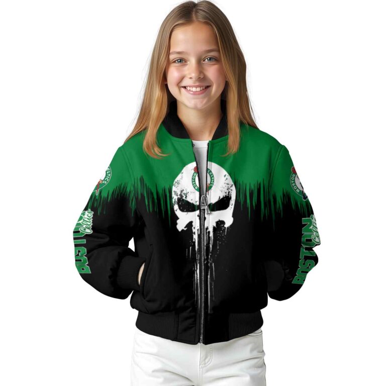 boston celtics punisher skull green black white jacket top rated jacketwow