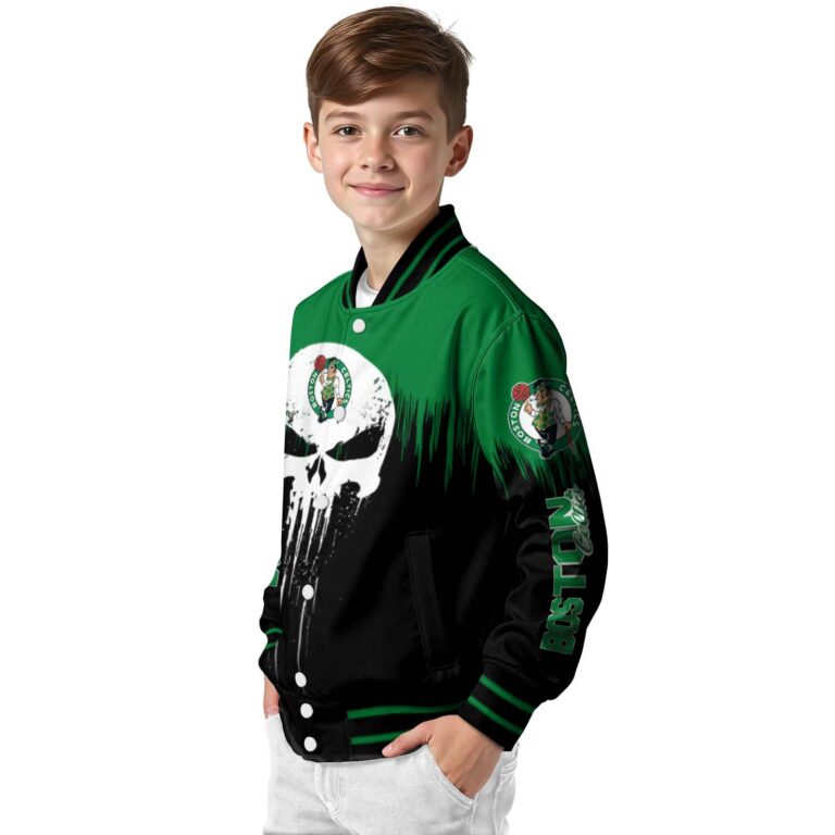 boston celtics punisher skull green black white jacket trendy jacketwow