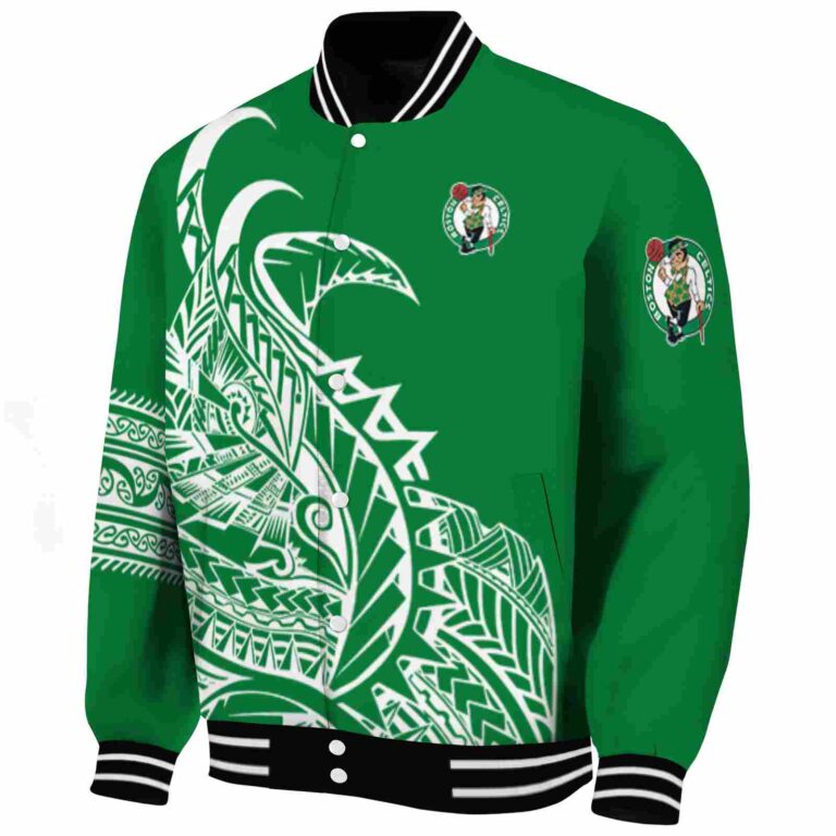 boston celtics tribal art green white black jacket best selling jacketwow