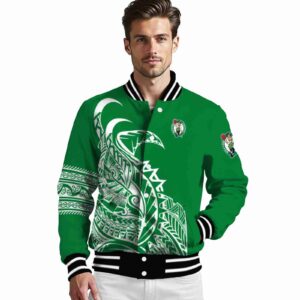 boston celtics tribal art green white black jacket high quality jacketwow