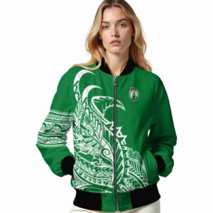 boston celtics tribal art green white black jacket latest model jacketwow