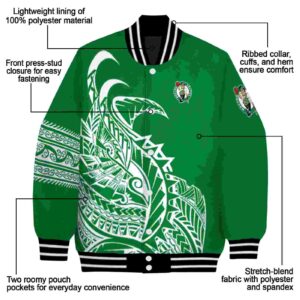 boston celtics tribal art green white black jacket new arrival jacketwow