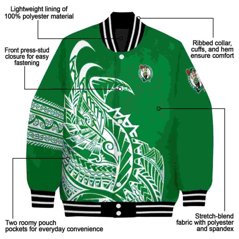 boston celtics tribal art green white black jacket new arrival jacketwow