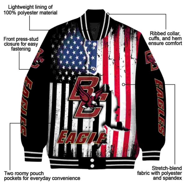 boston college eagles patriotic theme black jacket new arrival jacketwow