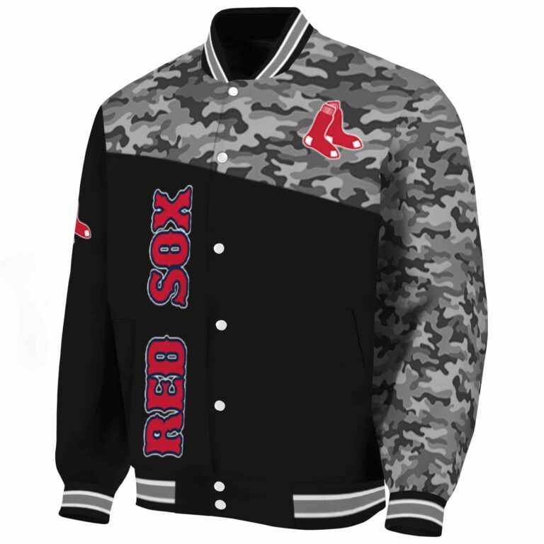 boston red sox camo patchwork black jacket best selling jacketwow