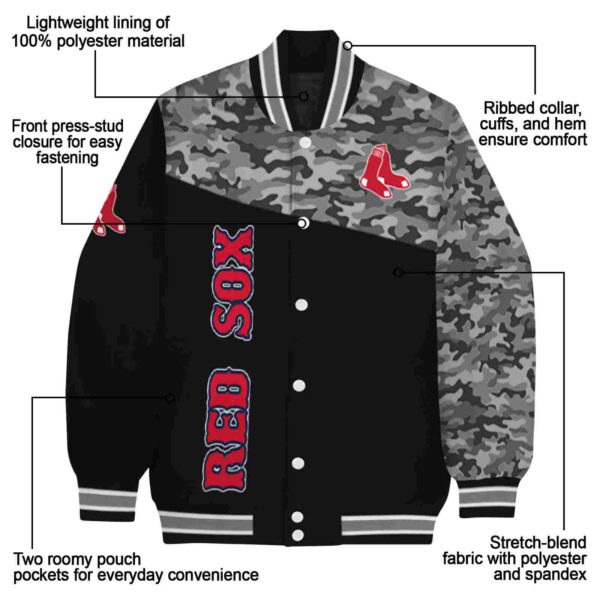 boston red sox camo patchwork black jacket new arrival jacketwow