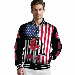 boston red sox patriotic theme black jacket high quality jacketwow