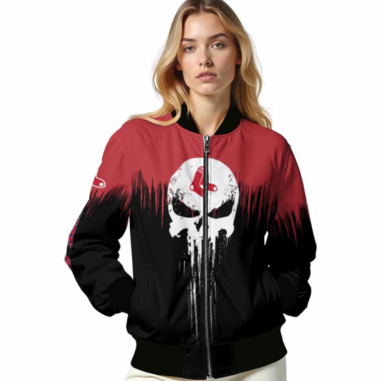 boston red sox punisher skull red black white jacket latest model jacketwow