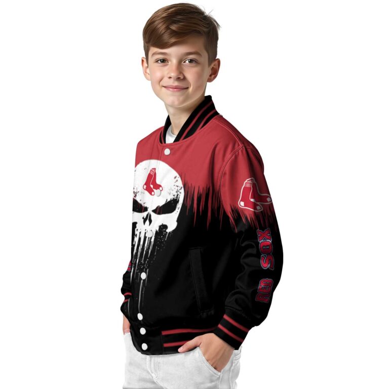 boston red sox punisher skull red black white jacket trendy jacketwow