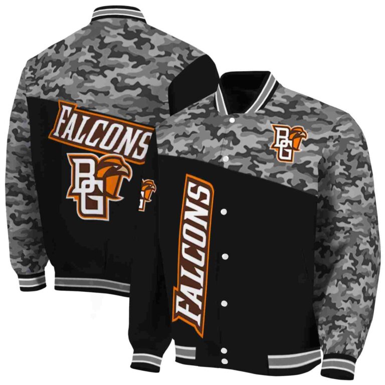 bowling green falcons camo patchwork black jacket fashion forward jacketwow