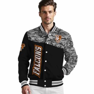 bowling green falcons camo patchwork black jacket high quality jacketwow