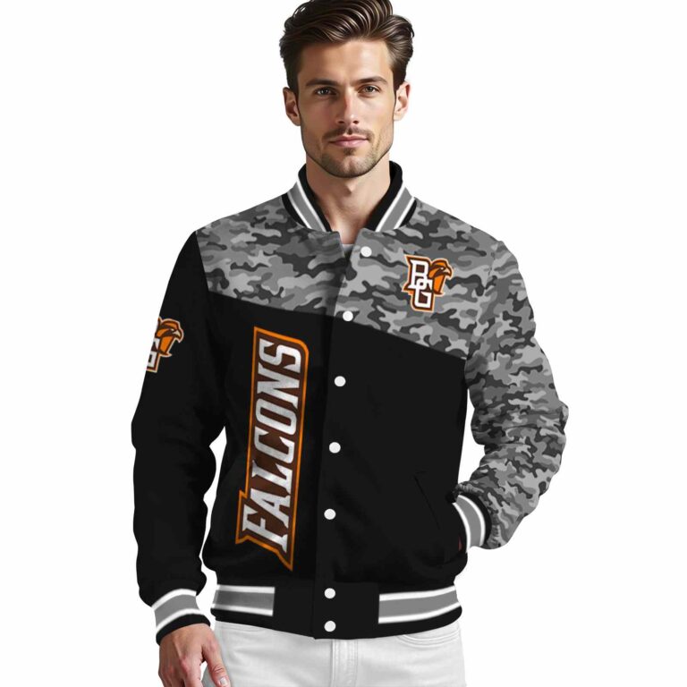 bowling green falcons camo patchwork black jacket high quality jacketwow