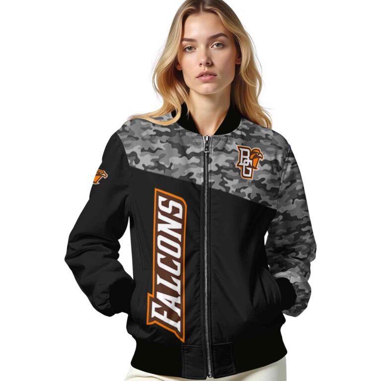 bowling green falcons camo patchwork black jacket latest model jacketwow