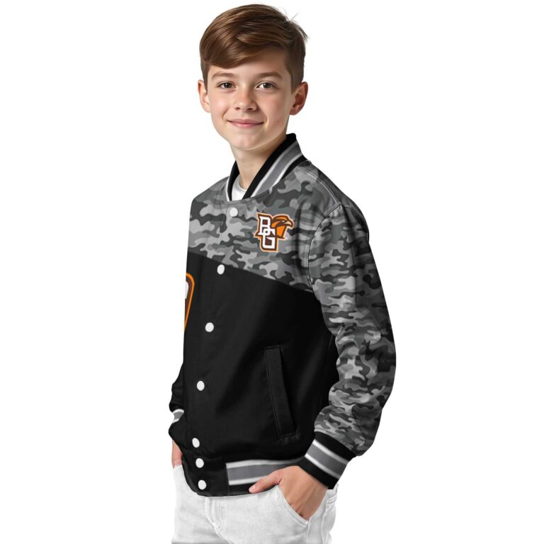 bowling green falcons camo patchwork black jacket trendy jacketwow