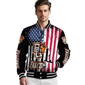 bowling green falcons patriotic theme black jacket high quality jacketwow