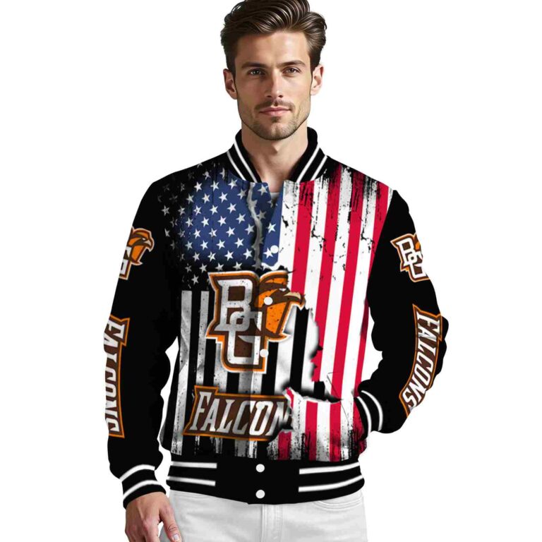 bowling green falcons patriotic theme black jacket high quality jacketwow
