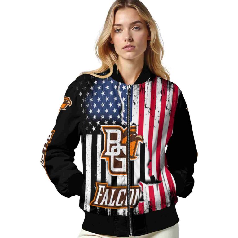 bowling green falcons patriotic theme black jacket latest model jacketwow