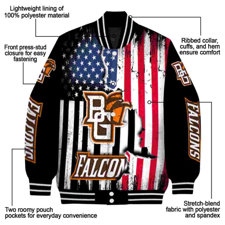 bowling green falcons patriotic theme black jacket new arrival jacketwow