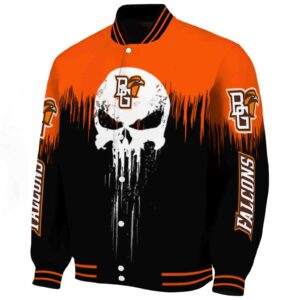 bowling green falcons punisher skull orange black white jacket best selling jacketwow
