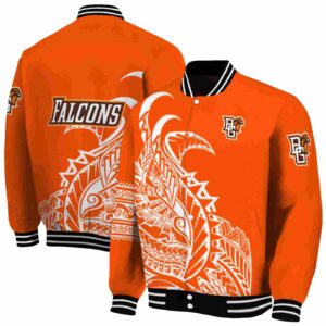 bowling green falcons tribal art orange white black jacket fashion forward jacketwow