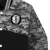 brooklyn nets camo patchwork black jacket premium grade jacketwow